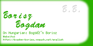 borisz bogdan business card